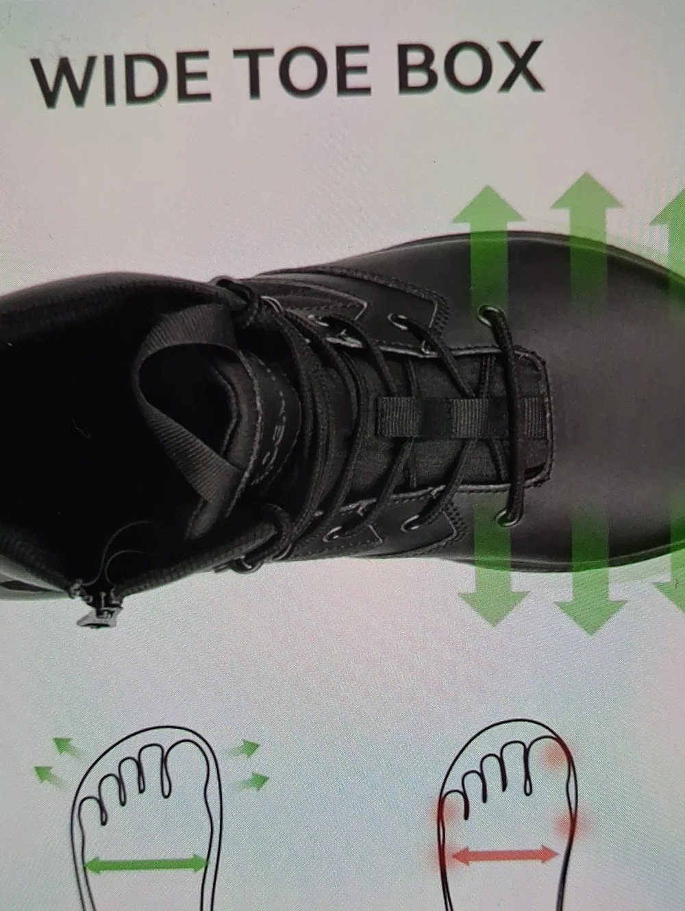 NWOT Mens Cennid Black Tactical Boots, Wide, Waterproof, Orthopedic